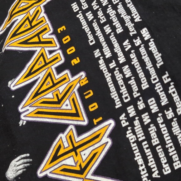 Def Leppard 2003 Vintage Concert Band Tee Tour Size XL in Black - Picture 3 of 6